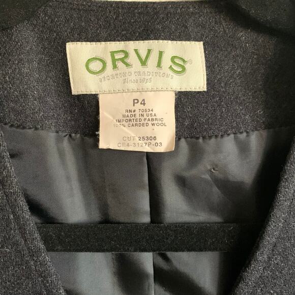 Orvis 100% Carded Wool Charcoal Gray Sleeveless Jumper Shift Dress Size P4 - Picture 3 of 12